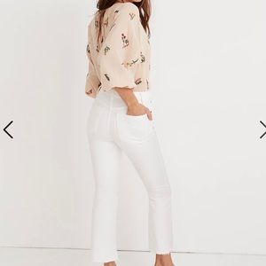 Madewell Cali Demi Boot Jeans - Raw Shem - White - Size 27